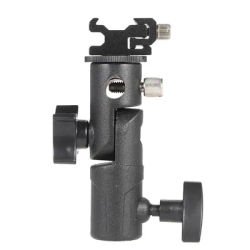 Hot Shoe Speedlite Umbrella Holder Light Stand E Type Hot-Shoe Flash Holder Adapter 180-degree Angle