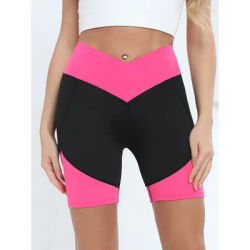 Crossover High Waist Yoga Shorts,Shorts for Women Tummy Control Workout Shorts for Women