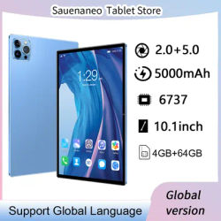 Sauenaneo 2024 New Original 10.1-inch Android Tablet 4GB RAM 64 ROM Supports 3G Call 5GWIFI Portable PC Tablet 5000mAh Android11