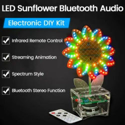 Haut-parleur Bluetooth tournesol, bricolage, lumière LED courante, télécommande, Kit électronique,