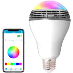 Haut-parleur Bluetooth à LED avec télécommande, audio stéréo sans fil, ampoules bluetooth, 24