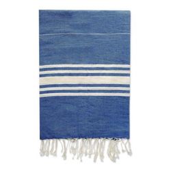 Peshtemal Plush,'100% Turkish Cotton Blue Towel'