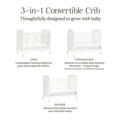 Namesake Brimsley Tambour 3-in-1 Convertible Crib - Warm White