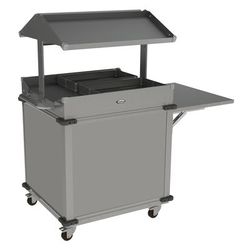 Cadco CBC-GG-B2 63 1/4" Mobile Food Bar w/ Enclosed Base & Stainless Top, Stainless, Silver