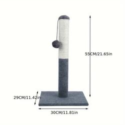 TEMU Tall 55cm Cat Scratching Post, Natural Sisal Pole And Carpet Covered With Ball Toy Play