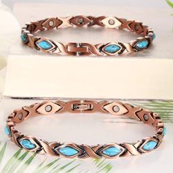 TEMU Copper Bracelet For Women, Ultra Strength Magnetic Bracelet, Adjustable Length With Sizing Tool, Valentine's Day Jewelry Gift