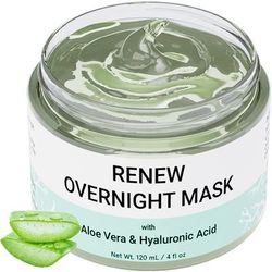 RENEW maschera notturna viso, viso di bellezza con aloe vera e acido i