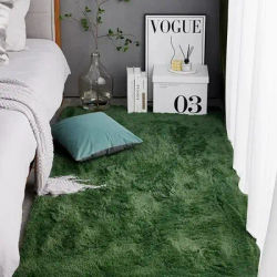 VIKmemorial-Tapis en Laine Vert Luxueux pour Chambre à Coucher, Salon Nordique Ins, Table Basse, oral et, Fille
