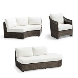 Palma Seating Replacement Cushions - Corner Chair, Standard, Seaglass - Frontgate