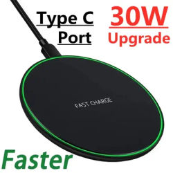 30W Wireless Charger Pad Stand for iPhone 15 14 13 12 11X8 Samsung Xiaomi Phone Chargers Induction