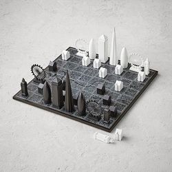 Skyline Chess Acrylic/Wood Map Edition - New York City - Frontgate