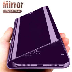 Luxury Mirror Flip Case For iphone 15 14 13 12 11 Pro Max 7 8 Plus X XS XR Shockproof Armor Cover