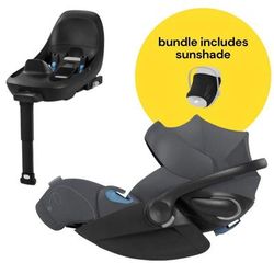 Cybex Cloud G Lux SensorSafe Comfort Extend Reclining Infant Car Seat + Sunshade Bundle - Monument G