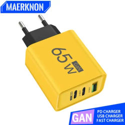 Caricabatterie GaN tipo C PD 3 porte USB adattatore per cellulare a ricarica rapida caricabatterie