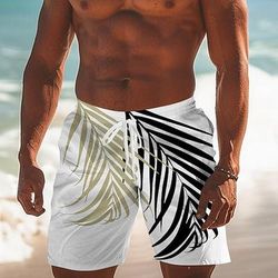 Per uomo Foglia Piante Tropicali Costumi da bagno Pantaloncini da mare Pantaloncini da Surf Misura del girovita medio Moda Streetwear Designer Casuale Quotidiano Ferie Tasca Coulisse Elastico in vita