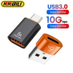 NNBILI 6A Type C To USB 3.0 OTG Adapter USB C Female To USB Male Converter For MacBook Pro Samsung