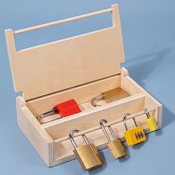 TEMU Wooden Toy Set: Educational Locks And Keys For Early Development And Problem Skills, Suitable For 3+ Years Old Christmas / / Thanksgiving Gifts