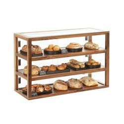 Cal-Mil 22913-78 3 Tier Pastry Display Case - 42"W x 17"D x 28"H, Walnut, Brown
