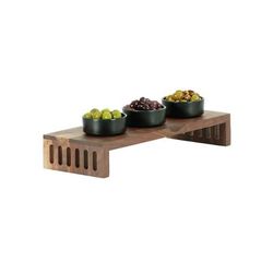 Cal-Mil 23136-1873-78 Rectangular Display Riser - 18" x 7" x 3", Walnut, Brown