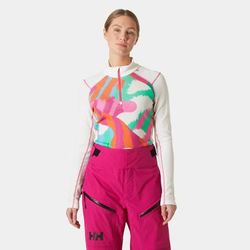 Helly Hansen Women's Lifa Merino Midweight Graphic 1/2 Zip Base Layer White L
