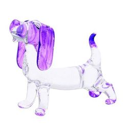 Creativity Beagle,'Handblown Glass Beagle Dog Figurine in Purple'