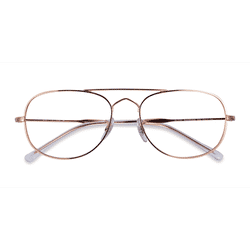 Unisex s aviator Rose Gold Metal Prescription eyeglasses - Eyebuydirect s Ray-Ban RB3735V Bain Bridge