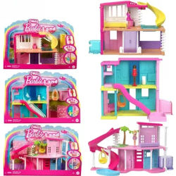 Original Barbie Mini BarbieLand Dolls House Set Furniture Accessories Diy Dreamhouse Toys for Girls Elevator Swimming Pool Scene
