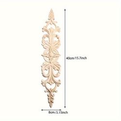 TEMU 2pcs Solid Wood Vertical Carving Solid Wood Decal Flower Chip European Vertical Flower Wooden Door Background Wall Decoration Center Furniture