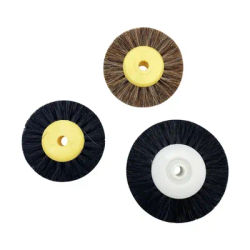 5PCS 52MM Polishing Brush Black Brown Bristle Buffing Abrasive Brush with Yellow Plastic Center Jewelry Tools
