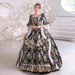 Gotico Vittoriano Ispirato al vintage Vestito Costume da festa Abito da Ballo Principessa Shakespeare Tinta unica Abito da ballo Costume Per donna Reale Halloween Carnevale San Valentino Festa serale