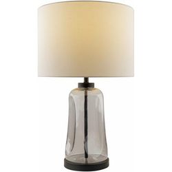 Polevskoy 24"H x 13"W x 13"D Rustic Clear/Black/White/Metallic - Brass/Translucent Table Lamp - Boutique Rugs