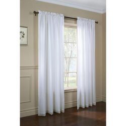 Wide Width Rhapsody Lined Light Filtering Rod Pocket Curtain Panel by Thermavoile in White (Size 54" W 95" L)