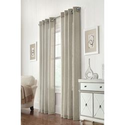 Wide Width Limbourg Light Filtering Grommet Curtain Panel by Habitat™ in Linen (Size 52" W 108"L)