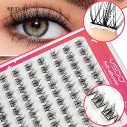 DIY 100 Cluster Self Adhesive Eyelashes Natural Long Fake Eyelash Extension NO Glue Needed Individual Lashes Makeup Tools Cils