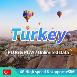 Turkey Prepaid Data SIM Card 4G Internet Unlimited Data Sim Card Travel Abroad Data Card For Turkey Europe