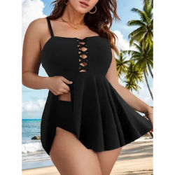 Maillot de bain tankini 2 pièces grande taille ajouré 2026 pour femme, taille haute, pour la plage