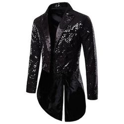 Disco Anni '80 Smoking Frac Disco Paillettes Costume Per uomo Costume di Carnevale Halloween Carnevale Mascherata Festa serale Discoteca Parata dell'Orgoglio Adulti Cappotto