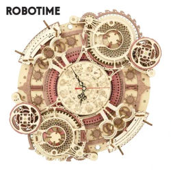 Robotime Zodiac Wall Clock TIME ART 3D Wooden Puzzle Model Building Block Kits DIY Gift for