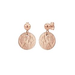 Elli - Orecchini Pendenti Placchetta Martellata Vintage Look Antico in Argento Sterling 925 1 pieces female