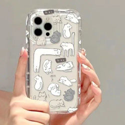 Funny Cat Phone Case For Samsung A55 5G Case S24 S25 Ultra A54 A34 A33 A53 A52 A32 A14 A71 A24 A13 A35 A15 S22 S21 S23 FE Cover