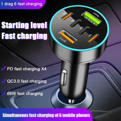 Caricabatteria da Auto 66W tipo C PD adattatore per telefono cellulare automatico a ricarica rapida USB per caricabatteria da Auto IPhone QC 3.0 S0Z3