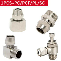 1PCS Copper Alloy 1/8” 1/4” 3/8” 1/2” Inch Thread (PT) Trachea Quick Connector 4 6 8 10 12 mm