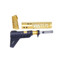 Guntec USA AR-15 Honeycomb Pistol Furniture Set Anodized Gold HCP-GOLD
