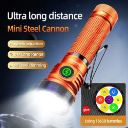7xLED haute luminosité blanc rouge vert bleu lumière UV polyvalent aimant lampe de poche en plein air randonnée voyage Camping travail éclairage torche