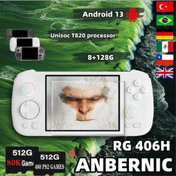 ANBERNIC RG406H Retro Handheld Game RG 406H Video Player Console 4 Inch Screen Android 13 Bluetooth WIFI 8G+128G PSP PS2 Gift