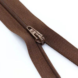 buttinette Fermeture à glissière, marron, non séparable