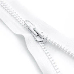 buttinette Fermeture à glissière en plastique de 5,8 mm, blanc, séparable
