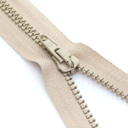 buttinette Fermeture à glissière en plastique de 5,8 mm, beige, séparable
