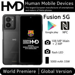 New Global Version HMD Fusion 5G 8GB 256GB Smartphone 6.56 inch HD+108MP Camera NFC 5000 mAh 33W Charging support Gamepads