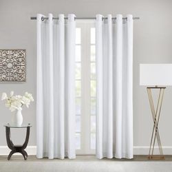 Wide Width Harmony Light Filtering Grommet Curtain Panel by Habitat™ in White (Size 52" W 84" L)